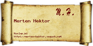 Merten Hektor névjegykártya
